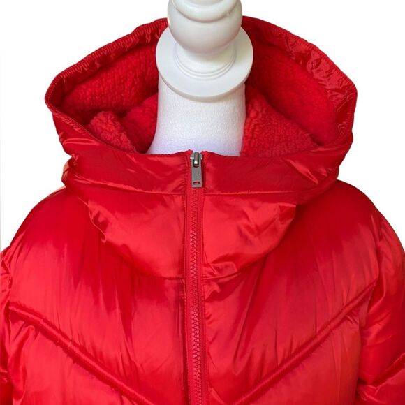 UGG Ronney Cropped Puffer Jacket Coat Womens Size Large Red - Picture 5 of 16
